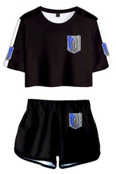 Attack on Titan Shingeki no Kyojin Scouting Legion Sommer T-Shirts Damen Oberteil Kurzarm - cosplaycartde